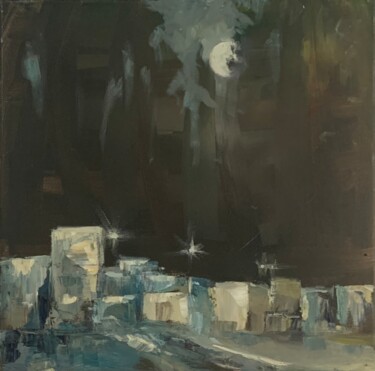Malarstwo zatytułowany „Wieczór w Bachotku” autorstwa Arleta Eiben, Oryginalna praca, Olej