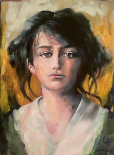 Malerei mit dem Titel "Camille Claudel" von Arleta Eiben, Original-Kunstwerk, Öl
