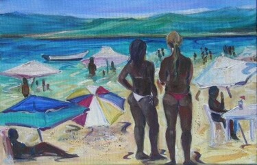 Peinture intitulée "girls from ipanema" par Arlette Fougeras Lavergnolle, Œuvre d'art originale