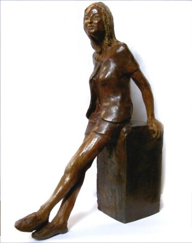 Скульптура под названием "Angélique" - Arlette Renaudin, Подлинное произведение искусства, Металлы
