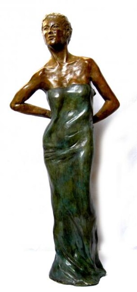 Sculpture titled "Essayage" by Arlette Renaudin, Original Artwork, Metals