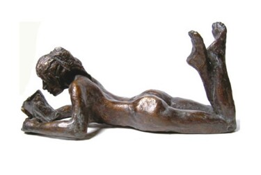 Sculpture intitulée "La lectrice" par Arlette Renaudin, Œuvre d'art originale, Métaux