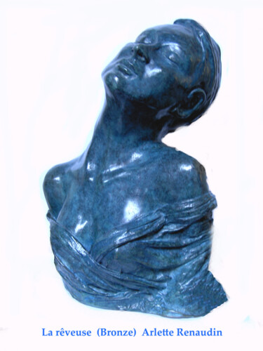 Sculpture titled "la-reveuse.jpg" by Arlette Renaudin, Original Artwork, Metals