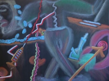 Malerei mit dem Titel "Apparitions" von Arlette Stella, Original-Kunstwerk, Pastell