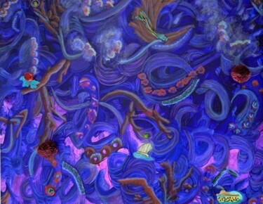 Schilderij getiteld "Purple Dreams" door Arlette Stella, Origineel Kunstwerk, Acryl