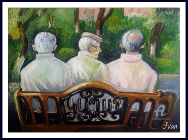 Painting titled "<<Three Musketeers>>" by Erik Van, Original Artwork, Oil