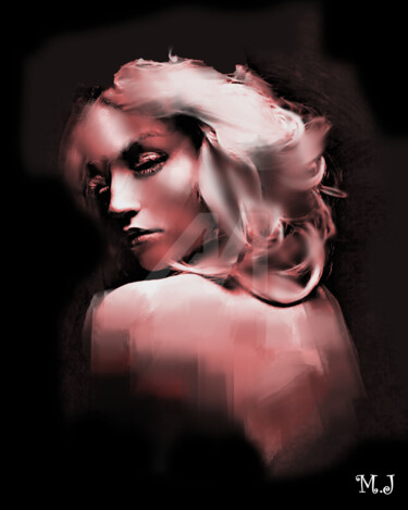 Portrait of a bewitching woman - Knife-like painting - Digit Arte digital titulada "Portrait of a bewit…" por Armajay, Obra de arte original, Trabajo Digital 2D