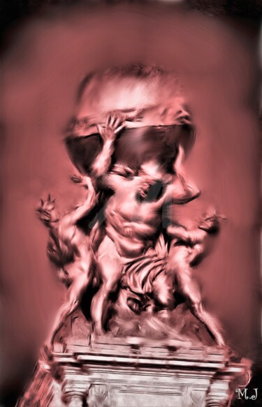 Atlas à bout de force digital work - Fine art - Digital art Arte digitale intitolato "Atlas à bout de for…" da Jérôme Marette, Opera d'arte originale, Lavoro digitale 2D