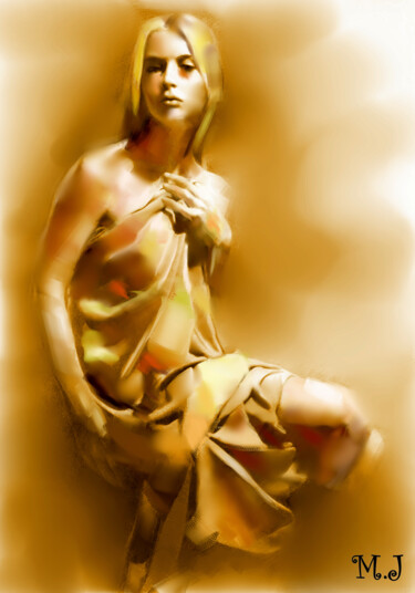 Digitale Kunst mit dem Titel "The young woman wit…" von Armajay, Original-Kunstwerk, Digitale Malerei