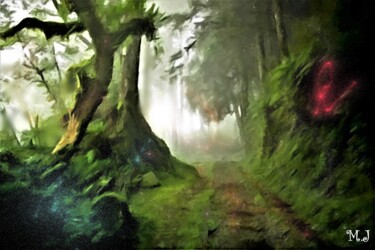 Arte digitale intitolato "The enchanted forest" da Armajay, Opera d'arte originale, Pittura digitale