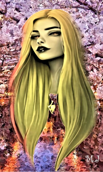 Digitale Kunst getiteld "Gothic woman in a f…" door Armajay, Origineel Kunstwerk, Digitaal Schilderwerk