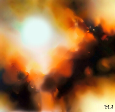 Arts numériques intitulée "Sky of fire, abstra…" par Armajay, Œuvre d'art originale, Peinture numérique