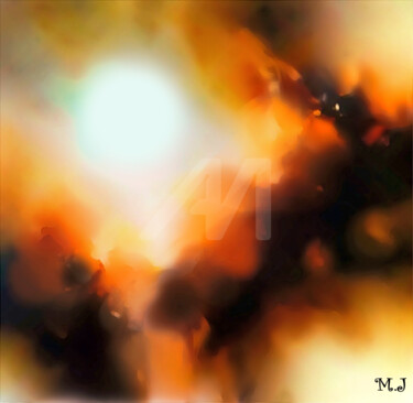 Sky of fire, abstract painting - digital painting Digitale Kunst mit dem Titel "Sky of fire, abstra…" von Jérôme Marette, Original-Kunstwerk, Digitale Malerei