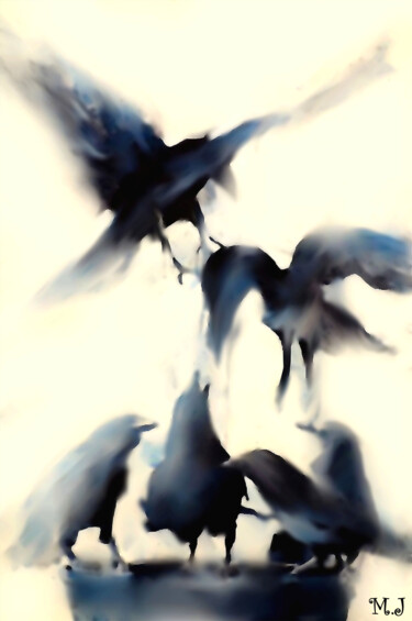 Digitale Kunst mit dem Titel "Ravens - Digital Pa…" von Armajay, Original-Kunstwerk, Digitale Malerei