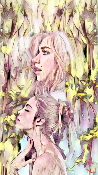 Digitale Kunst mit dem Titel "Flower Women - Digi…" von Armajay, Original-Kunstwerk, Digitale Malerei