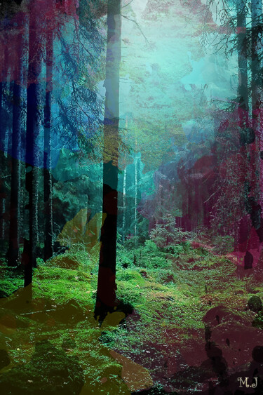 Digitale Kunst mit dem Titel "The Mystical Forest…" von Armajay, Original-Kunstwerk, 2D digitale Arbeit