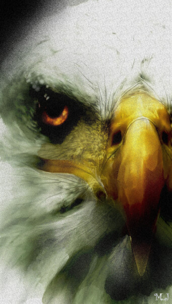 Arts numériques intitulée "Aigle - Eagle - Pei…" par Armajay, Œuvre d'art originale, Peinture numérique