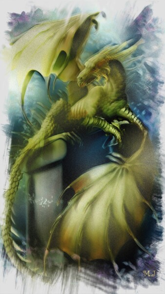 Grafika cyfrowa / sztuka generowana cyfrowo zatytułowany „Dragon - Fantasy -…” autorstwa Armajay, Oryginalna praca, Malarstw…