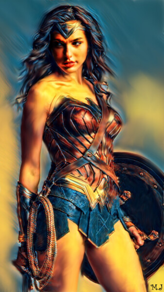 Digitale Kunst mit dem Titel "Wonder Woman - Marv…" von Armajay, Original-Kunstwerk, Digitale Malerei