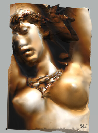 Grafika cyfrowa / sztuka generowana cyfrowo zatytułowany „Bust of a naked wom…” autorstwa Armajay, Oryginalna praca, 2D prac…