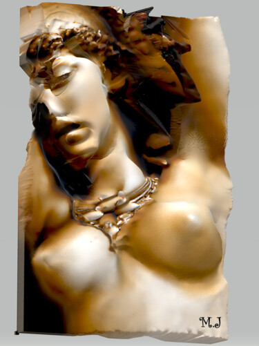Digital Arts titled "Bust of a naked wom…" by Armajay, Original Artwork, 3D Modeling