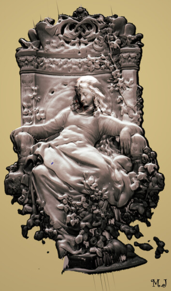 Digital Arts titled "Marble sculpture -…" by Armajay, Original Artwork, 3D Modeling