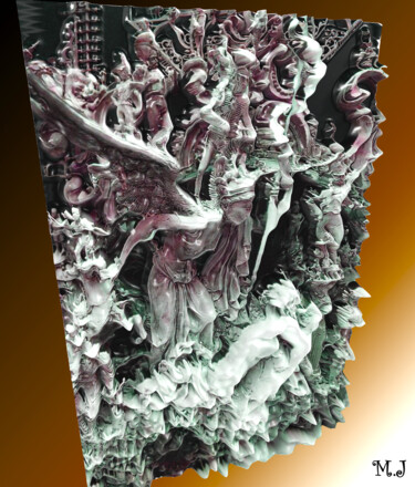 Digital Arts titled "Sculpture, Bas reli…" by Armajay, Original Artwork, 3D Modeling