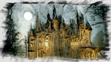 Arte digital titulada "Castle in the Mist…" por Armajay, Obra de arte original, Modelado 3D