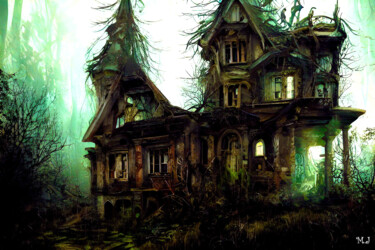 Digital Arts titled "Ruined house in the…" by Armajay, Original Artwork, AI generated image