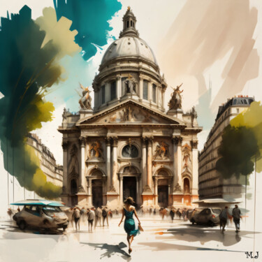 Digitale Kunst getiteld "Parisian inspiratio…" door Armajay, Origineel Kunstwerk, AI gegenereerde afbeelding