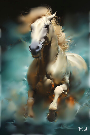 Digital Arts titled "Horse running in a…" by Armajay, Original Artwork, 2D Digital Work