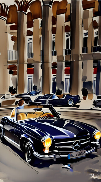 Digital Arts titled "Mercedes SL - Aquar…" by Armajay, Original Artwork, 2D Digital Work