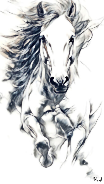 Arte digitale intitolato "HORSE RUNNING IN A…" da Armajay, Opera d'arte originale, Lavoro digitale 2D