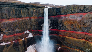 Fotografia intitolato "Iceland, waterfall,…" da Armajay, Opera d'arte originale, Fotografia digitale