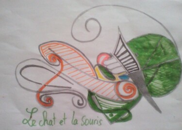 Drawing titled "Le chat et la souri…" by Armajeur76, Original Artwork