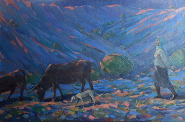 "Evening in the Mead…" başlıklı Tablo Arman Avagyan tarafından, Orijinal sanat, Petrol Ahşap Sedye çerçevesi üzerine monte e…