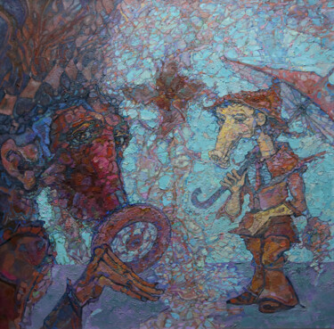 Pittura intitolato "Флюгер" da Arman Bai, Opera d'arte originale, Olio Montato su Pannello di legno