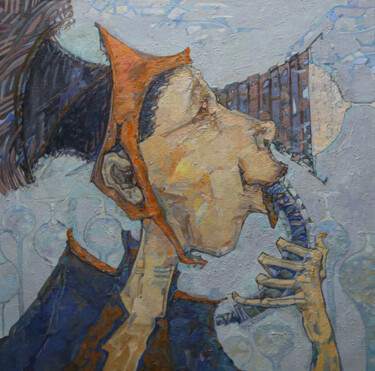 Malerei mit dem Titel "Произведение" von Arman Bai, Original-Kunstwerk, Öl Auf Keilrahmen aus Holz montiert