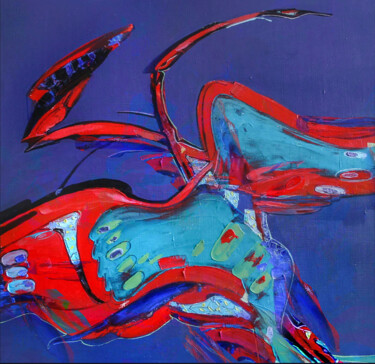 Картина под названием "Размах крыльев" - Arman Bai, Подлинное произведение искусства, Масло Установлен на Деревянная рама дл…