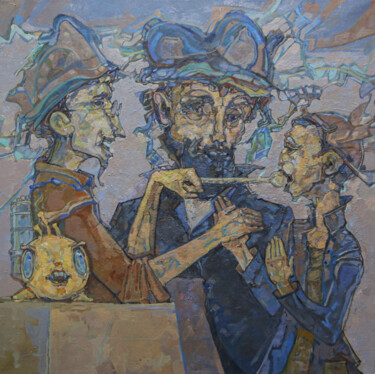 Malarstwo zatytułowany „Alchemist” autorstwa Arman Bai, Oryginalna praca, Olej Zamontowany na Panel drewniany