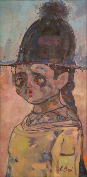 Pintura titulada "Hat" por Arman Bai, Obra de arte original, Oleo