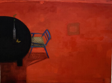 Malarstwo zatytułowany „Red environment” autorstwa Arman Hayrapetyan, Oryginalna praca, Olej Zamontowany na Drewniana rama n…