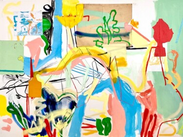 Картина под названием "Spring houses" - Armand Brac, Подлинное произведение искусства, Масло Установлен на Деревянная рама д…