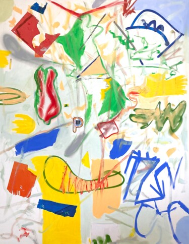 Картина под названием "Green dog" - Armand Brac, Подлинное произведение искусства, Масло
