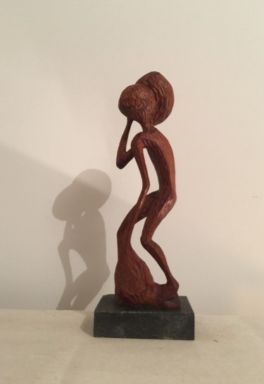 Sculpture intitulée "Découverte" par Armand Kebfoube, Œuvre d'art originale, Bois