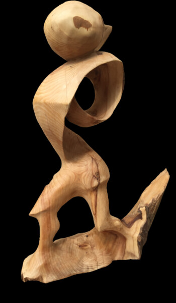Sculpture intitulée ""Gaoh": le chasseur" par Armand Kebfoube, Œuvre d'art originale, Bois
