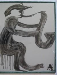 Schilderij getiteld "homme-trompette.jpg" door Armand Latournald, Origineel Kunstwerk
