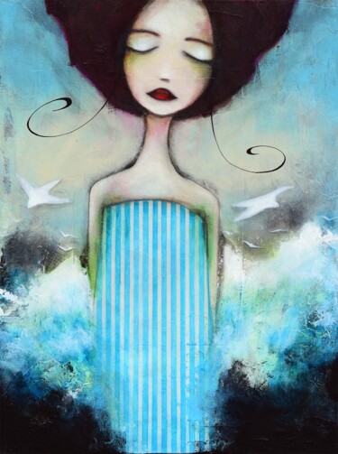 Pittura intitolato "Submersion" da Armandine Js, Opera d'arte originale, Acrilico