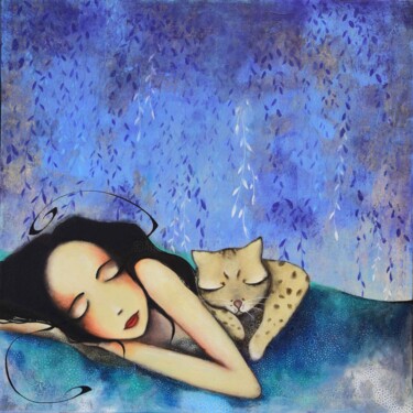 Peinture intitulée "Et puis on dort" par Armandine Js, Œuvre d'art originale, Acrylique