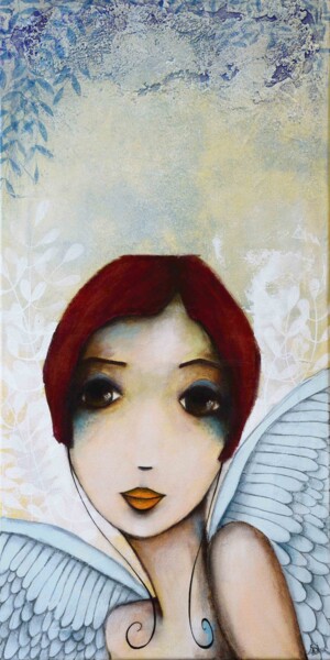 Painting titled "Angel" by Armandine Js, Original Artwork, Acrylic